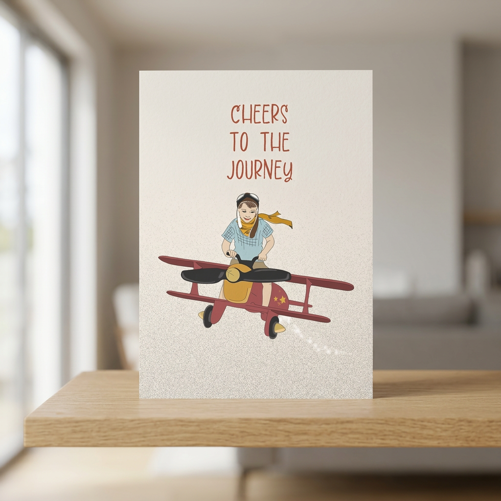 Cheers to the Journey — Illustrated Retirement Card