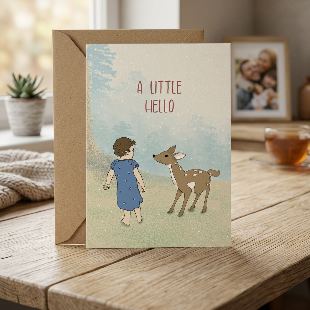 A Little Hello — Illustrated Thinking of You Card