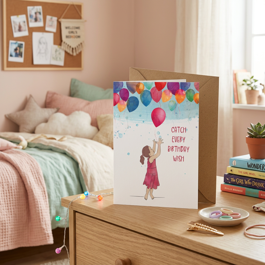 Catch Every Birthday Wish — Illustrated Birthday Card
