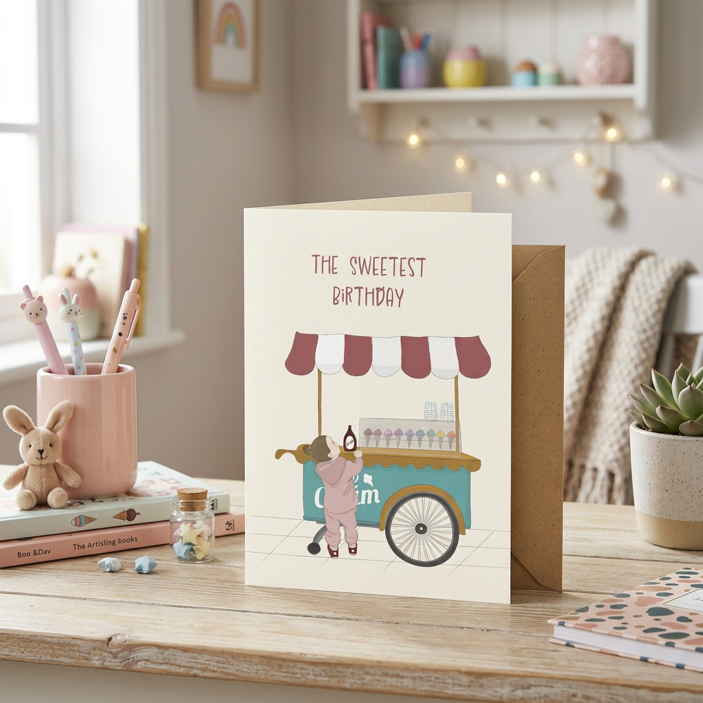 The Sweetest Birthday — Illustrated Birthday Card