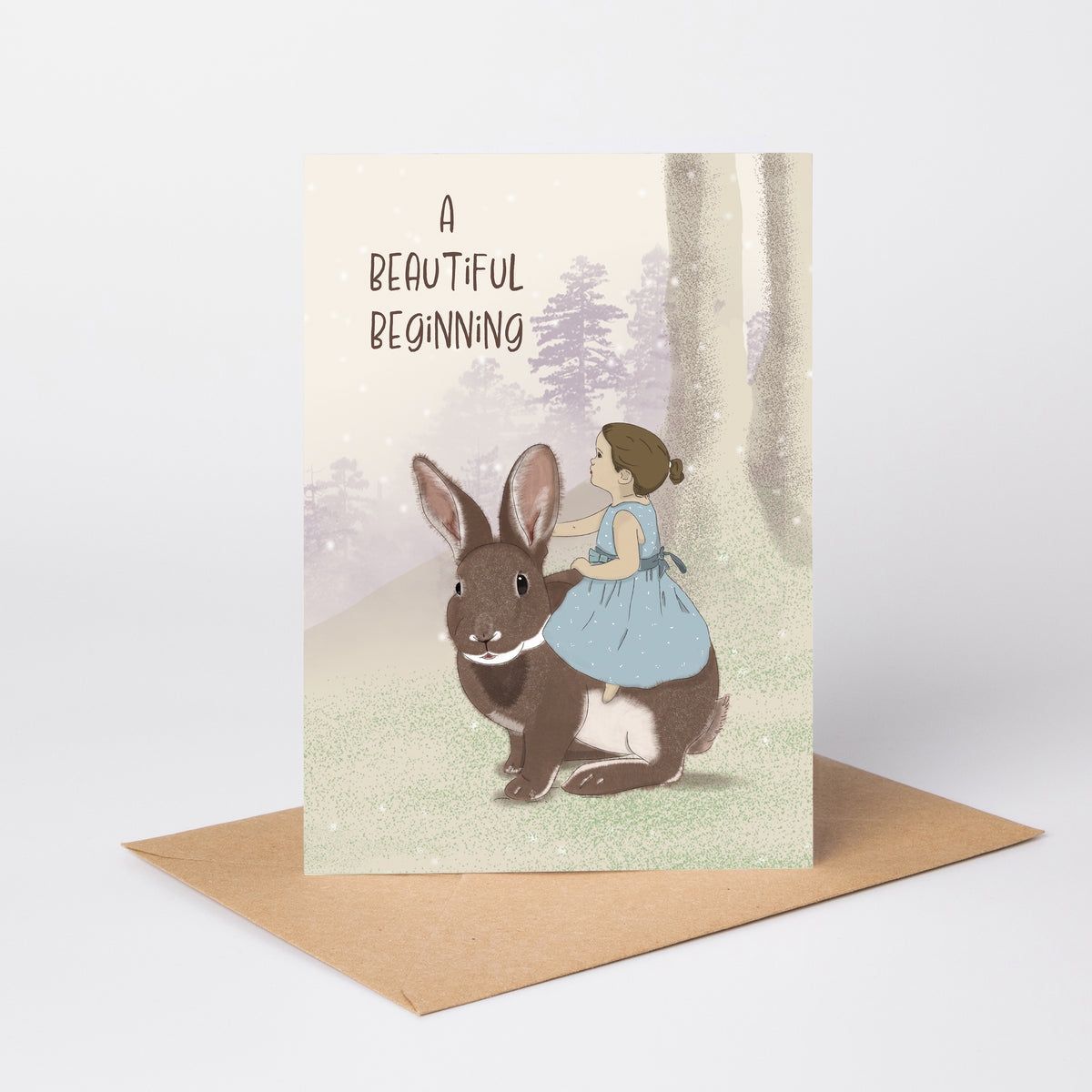 A Beautiful Beginning — Illustrated Congratulations & Good Luck Card