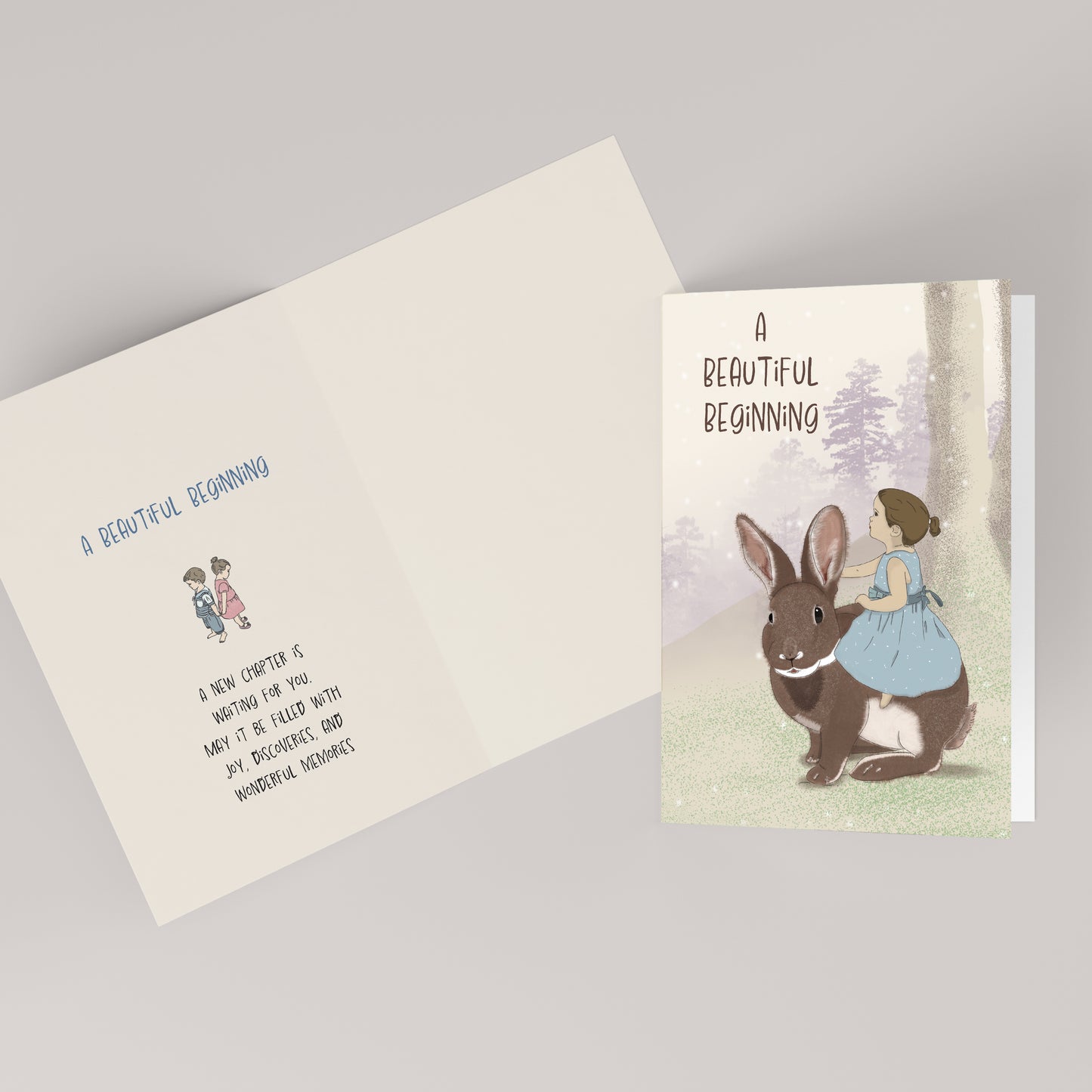 A Beautiful Beginning — Illustrated Congratulations & Good Luck Card