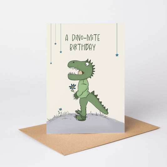 A Dino-mite Birthday — Illustrated Birthday Card