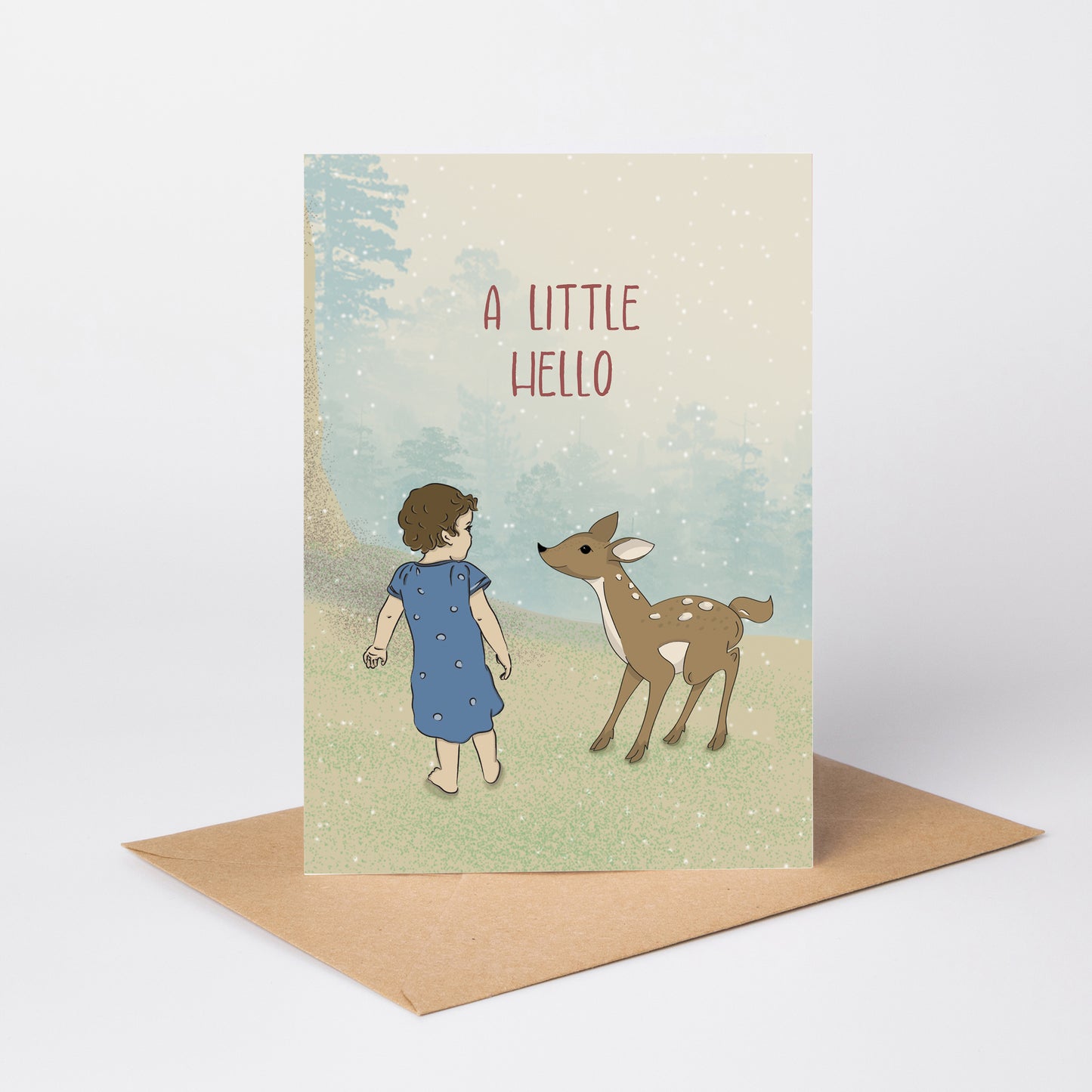 A Little Hello — Illustrated Thinking of You Card