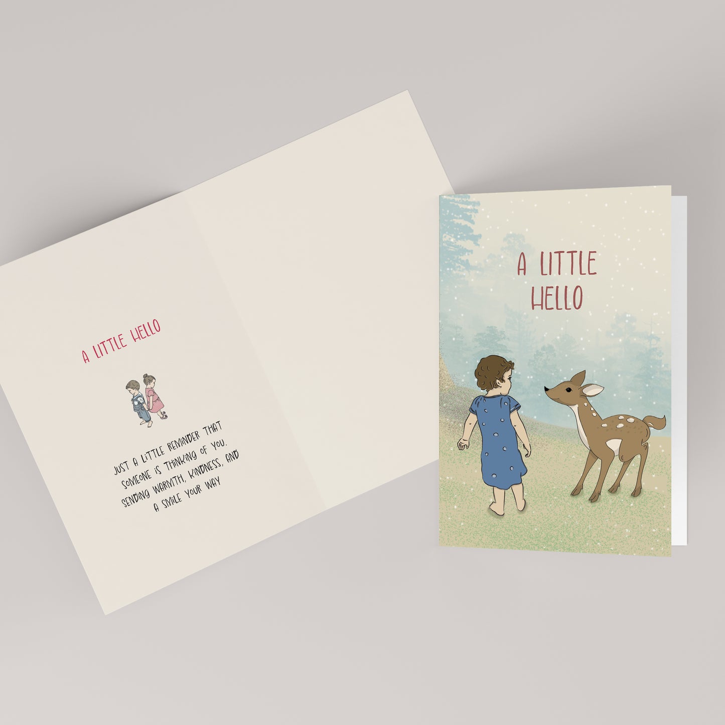 A Little Hello — Illustrated Thinking of You Card