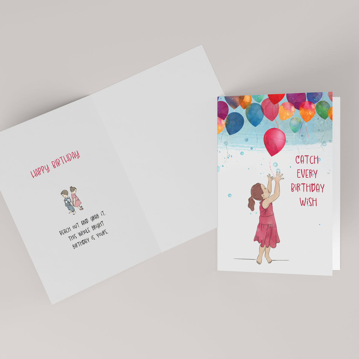 Catch Every Birthday Wish — Illustrated Birthday Card
