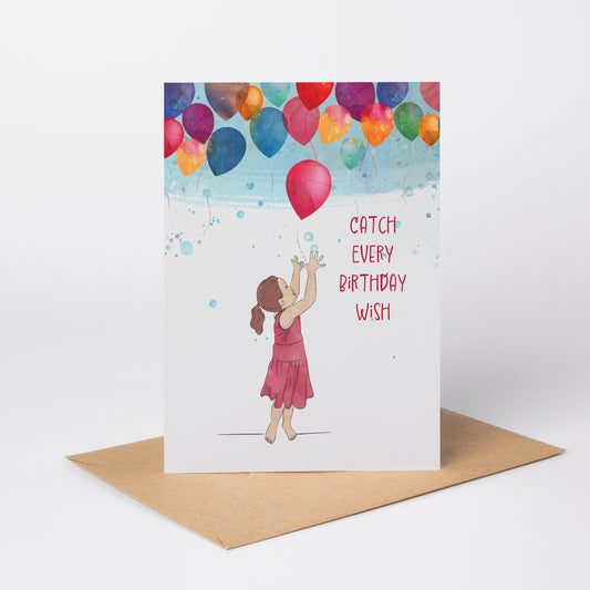 Catch Every Birthday Wish — Illustrated Birthday Card