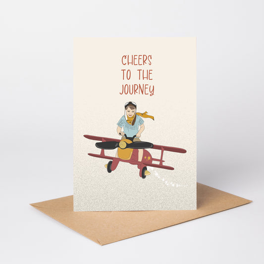 Cheers to the Journey — Illustrated Retirement Card