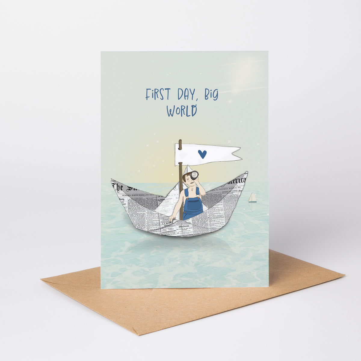 First Day, Big World — Family Milestones Card