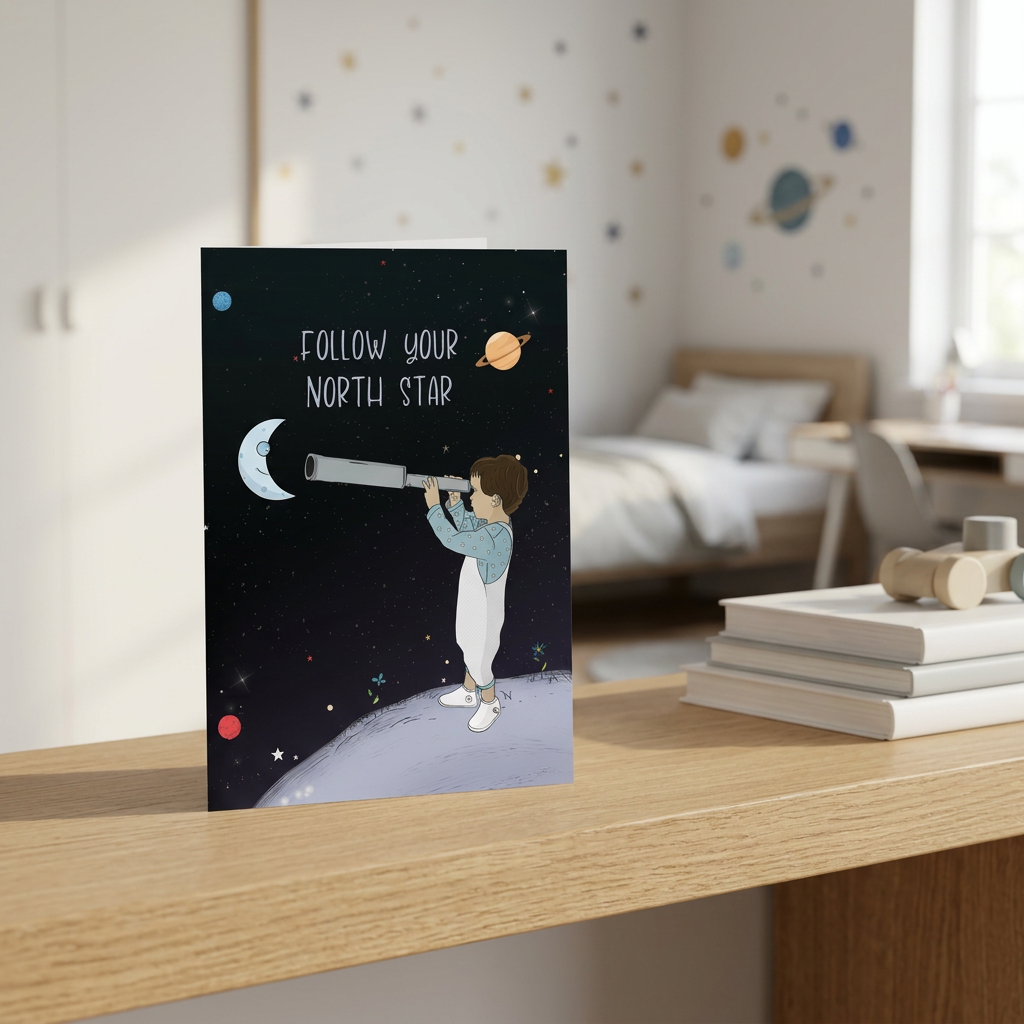 Follow Your North Star — Illustrated Encouragement Card