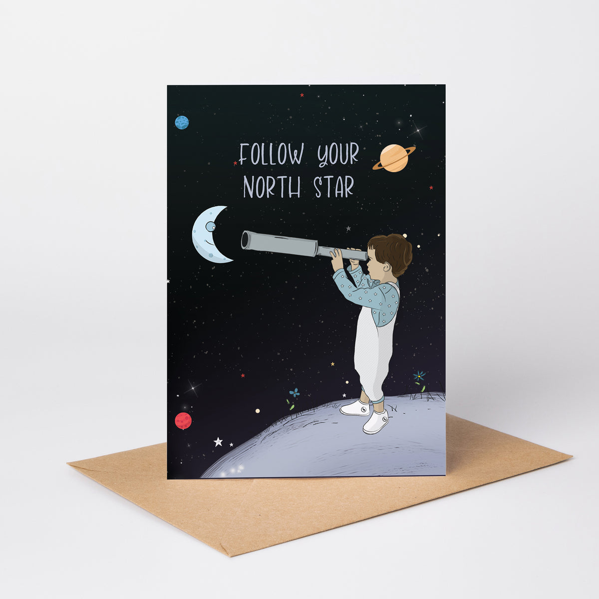 Follow Your North Star — Illustrated Encouragement Card