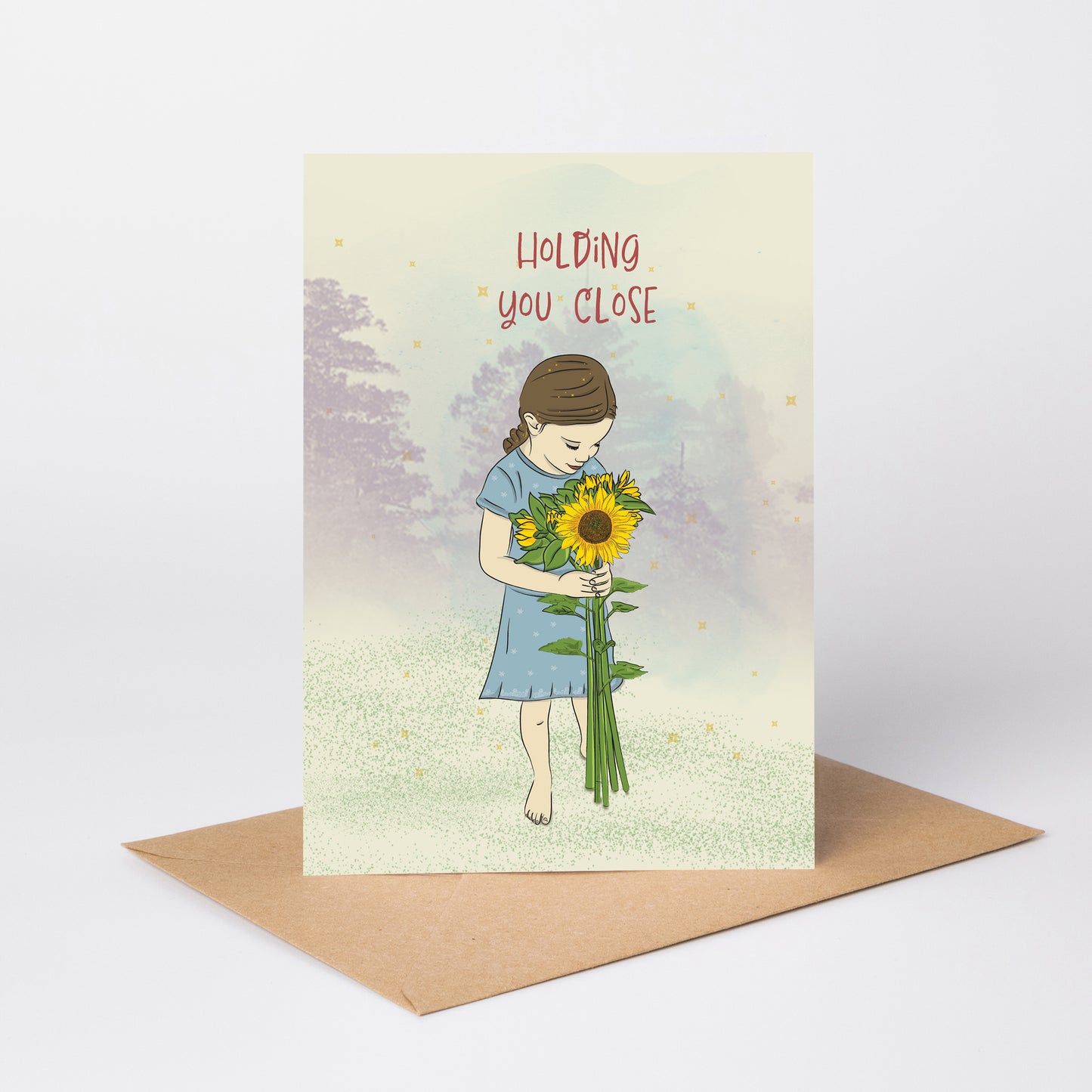 Holding You Close — Illustrated Sympathy & Comfort Card