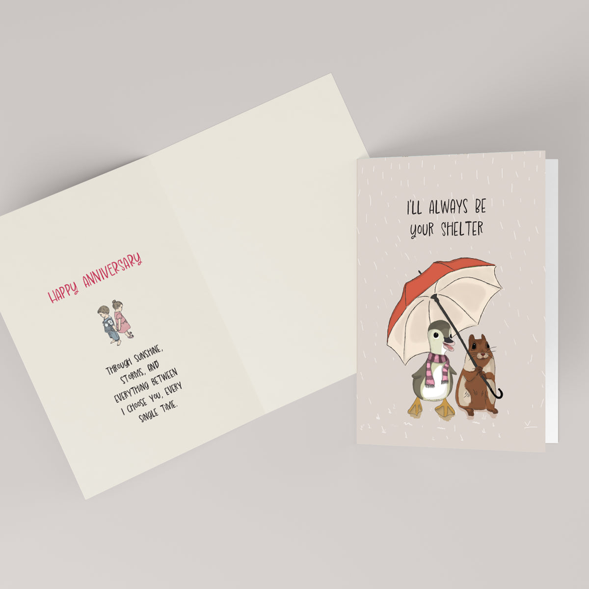 I'll Always Be Your Shelter — Anniversary Card