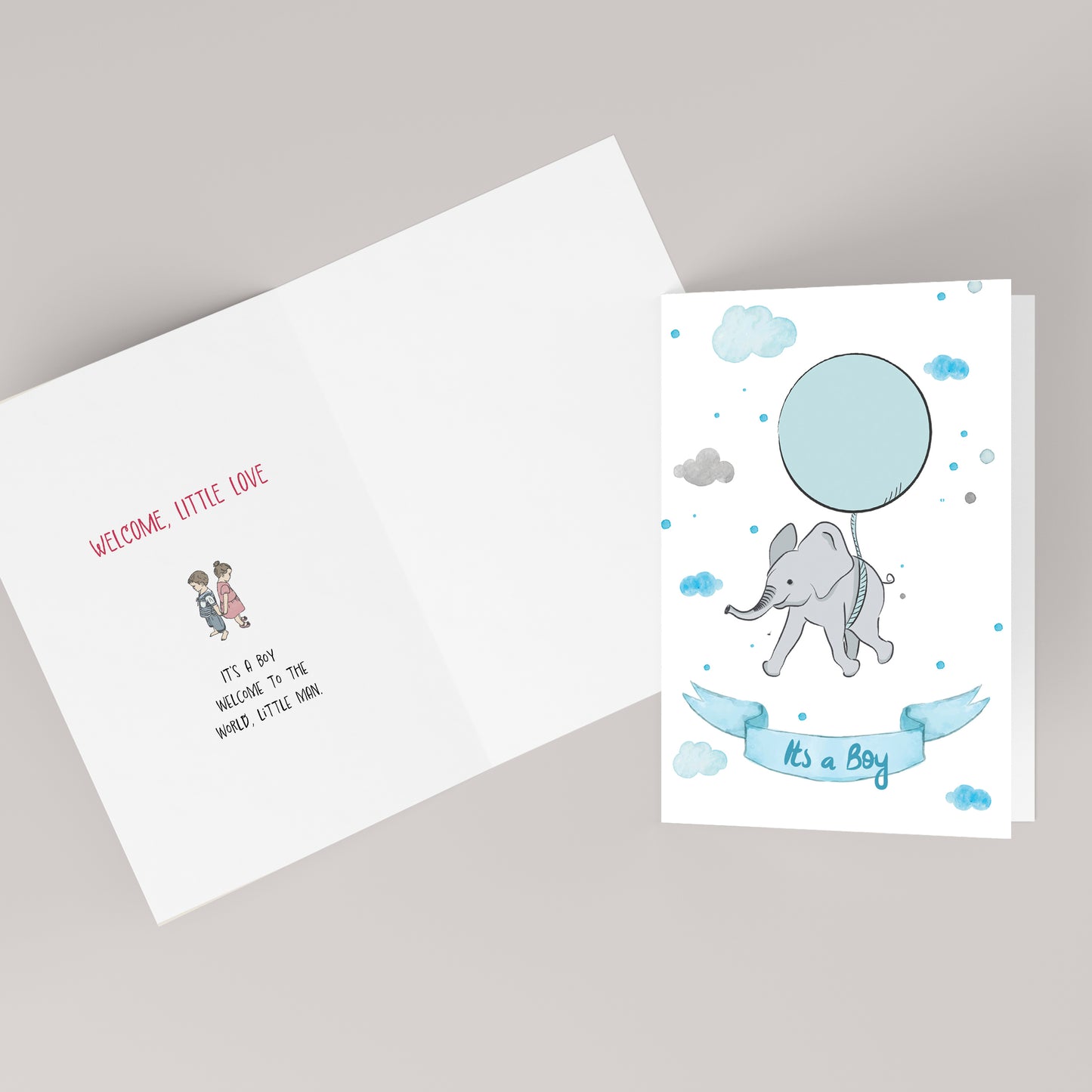 It’s a Boy — Illustrated New Baby Card