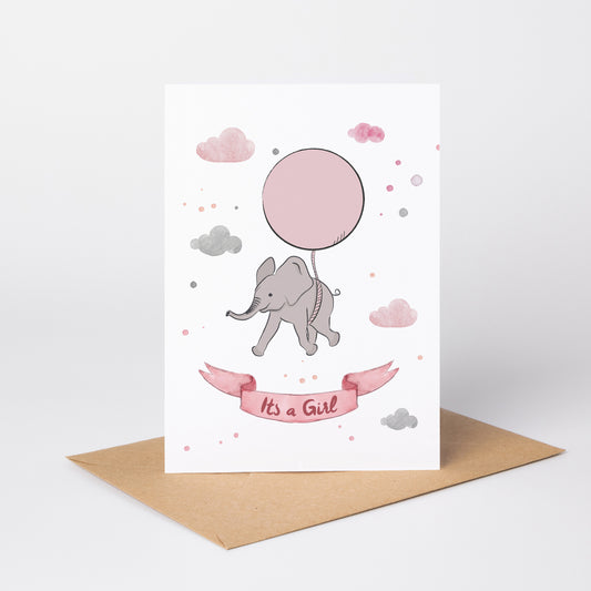 It’s a Girl — Illustrated New Baby Card