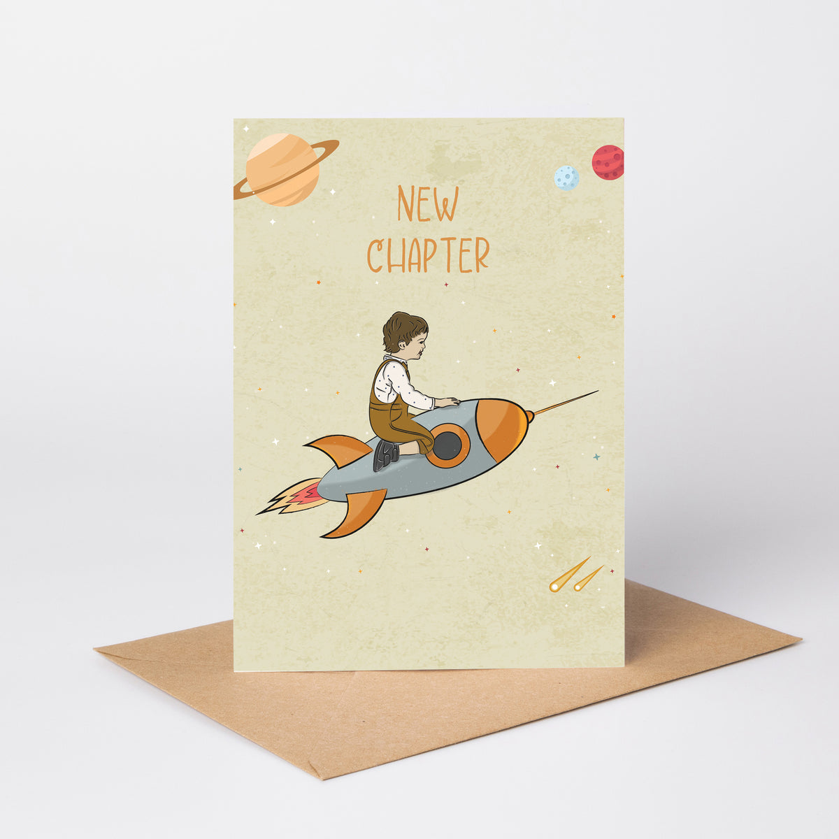 New Chapter — Illustrated Retirement Card
