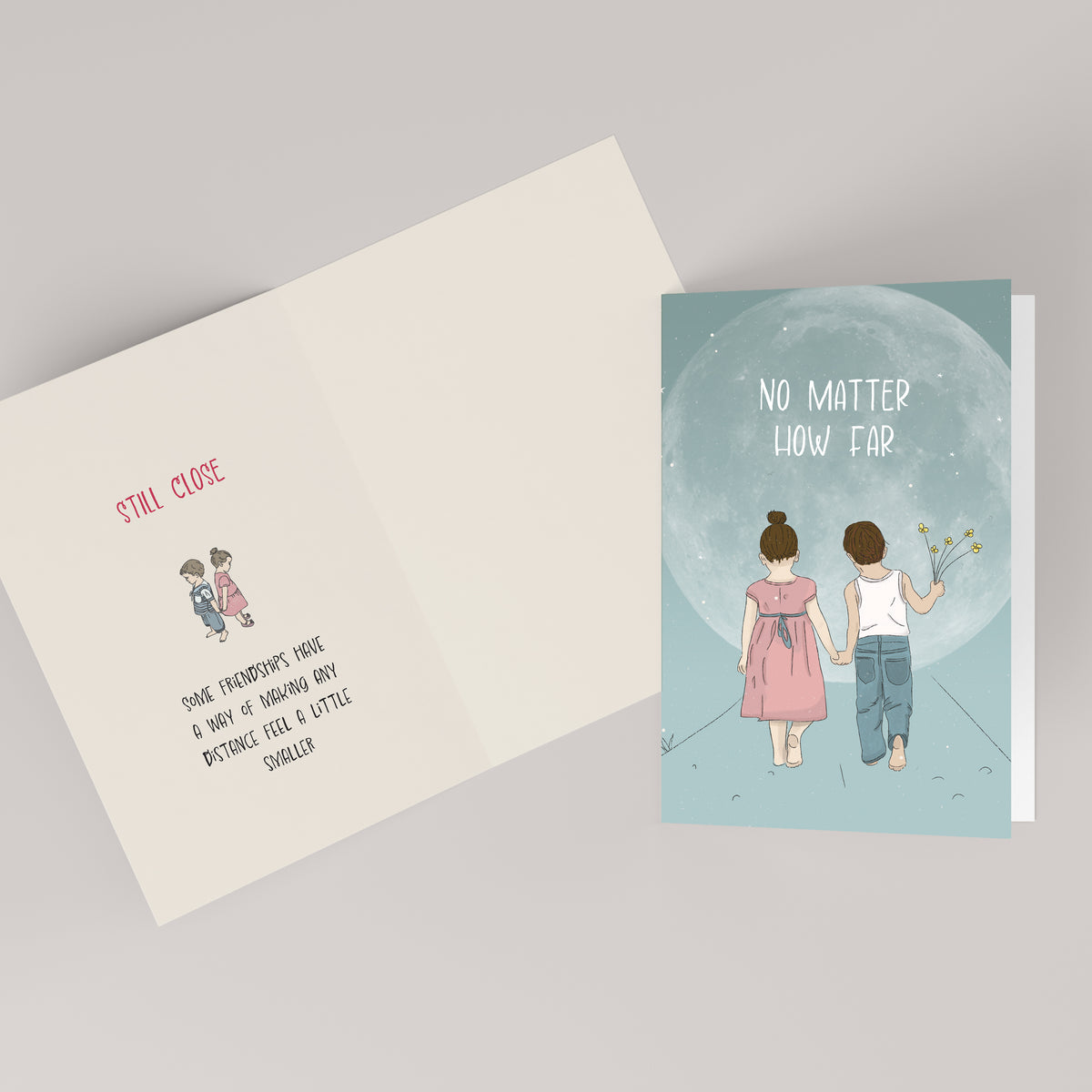 No Matter How Far — Friendship & Connection Card