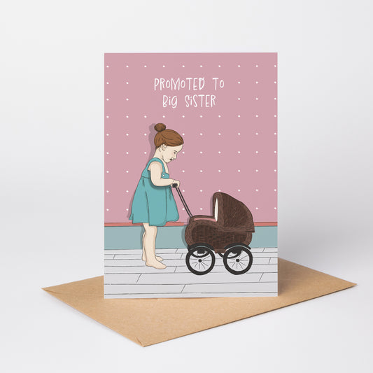 Promoted to Big Sister — Illustrated Family Milestones Card