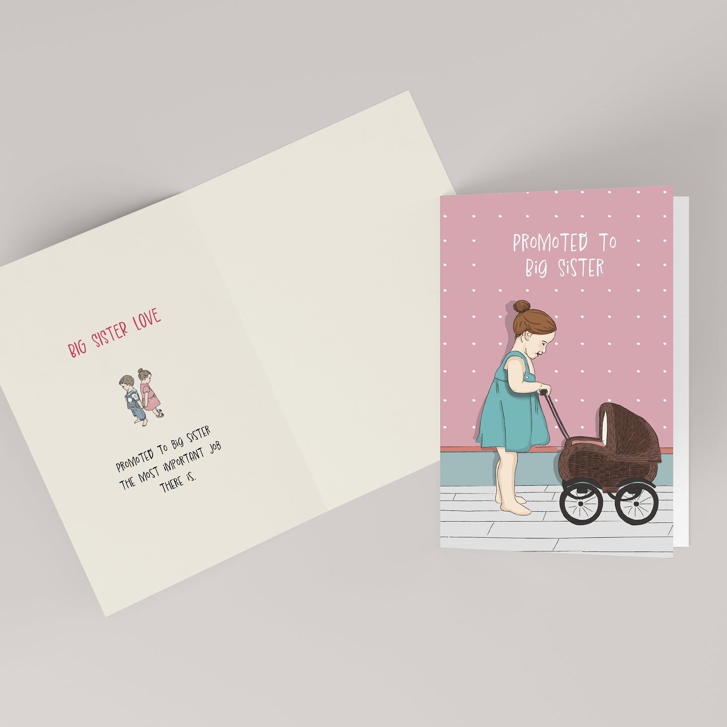 Promoted to Big Sister — Illustrated Family Milestones Card