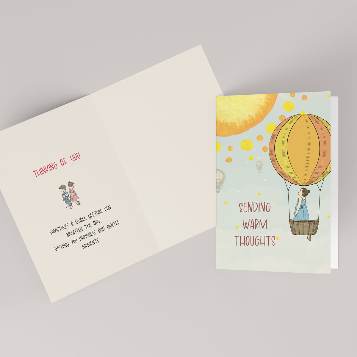 Sending Warm Thoughts — Illustrated Thinking of You Card