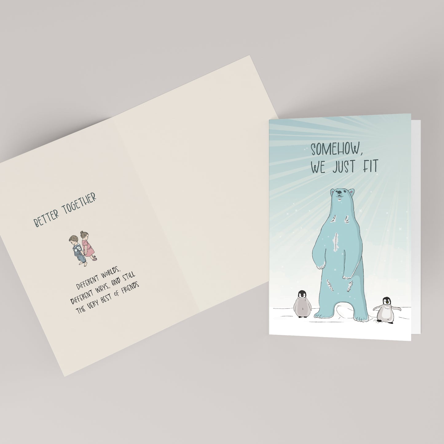 Somehow, We Just Fit — Illustrated Friendship Card