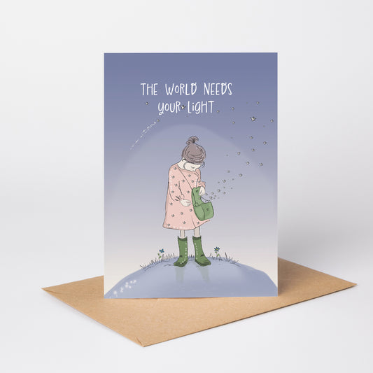 The World Needs Your Light — Illustrated Encouragement Card