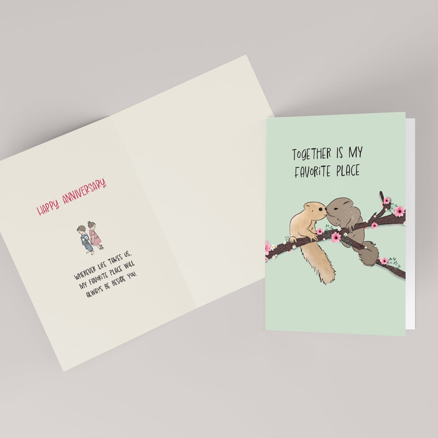 Together Is My Favorite Place — Illustrated Anniversary Card