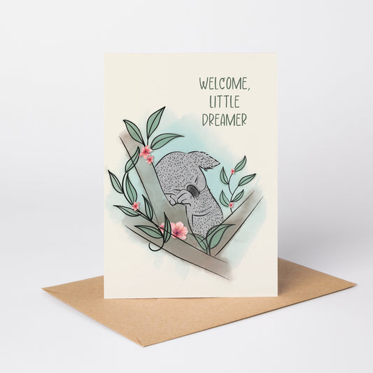 Welcome, Little Dreamer — Illustrated New Baby Card