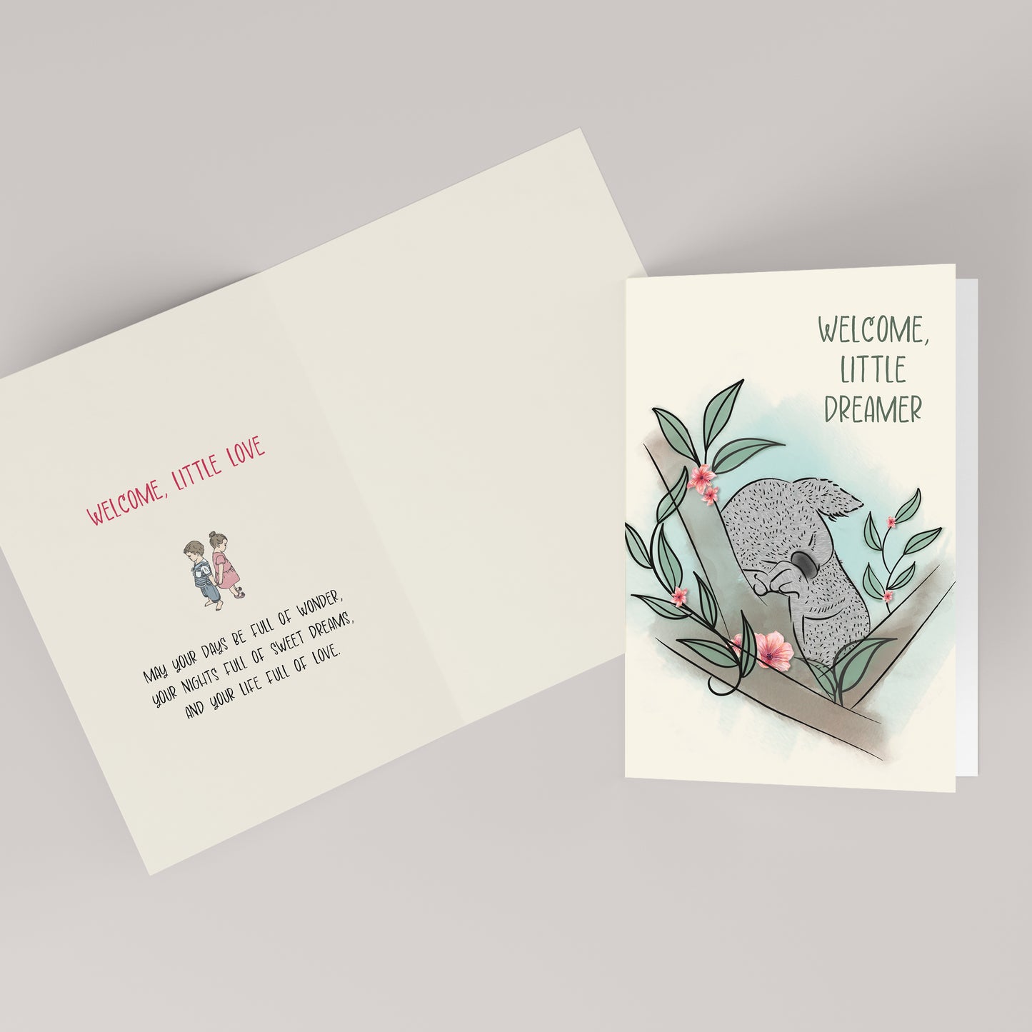 Welcome, Little Dreamer — Illustrated New Baby Card