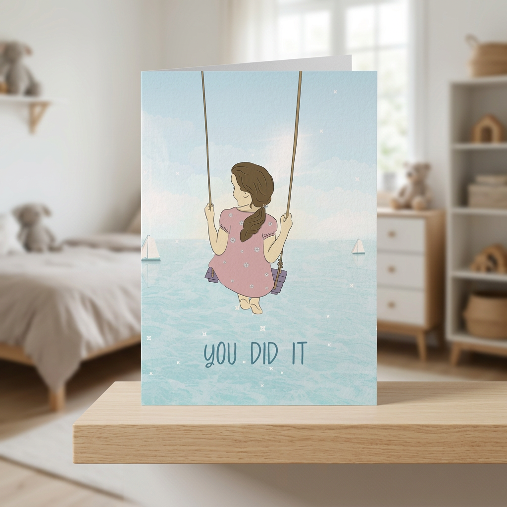 You Did It — Illustrated Congratulations & Good Luck Card