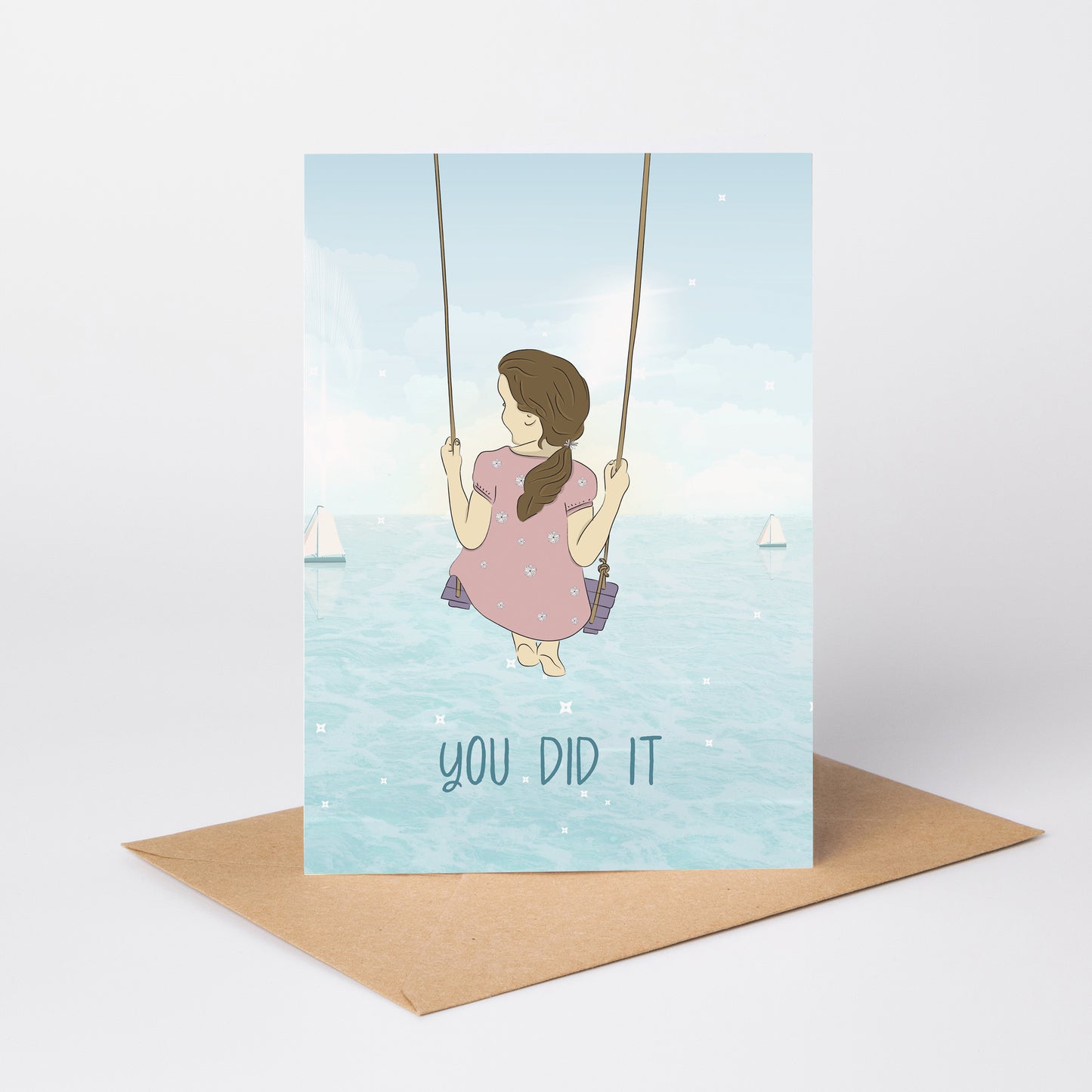 You Did It — Illustrated Congratulations & Good Luck Card