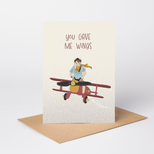 You Gave Me Wings — Illustrated Teacher Appreciation Card