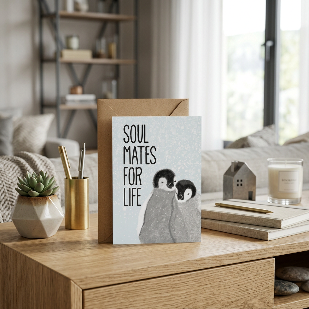 Soul Mates for Life — Illustrated Anniversary Card