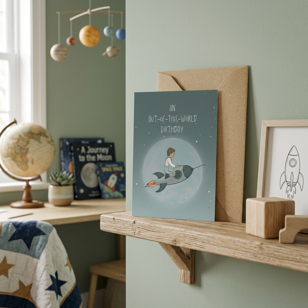 An Out-of-This-World Birthday — Illustrated Birthday Card