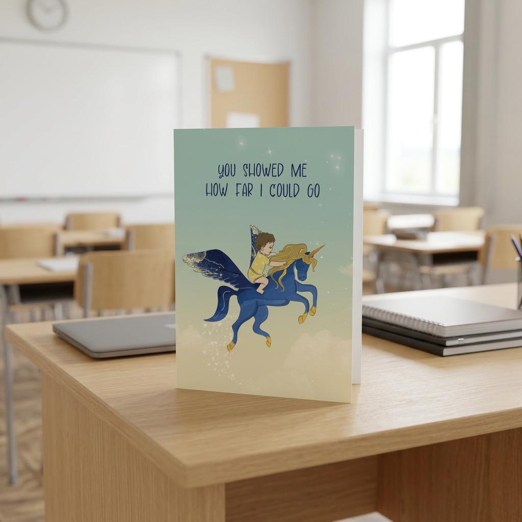 You Showed Me How Far I Could Go — Illustrated Teacher Appreciation Card