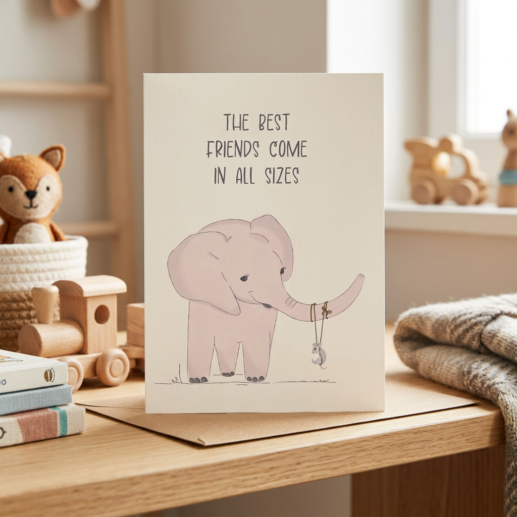 The Best Friends Come in All Sizes — Illustrated Friendship Card