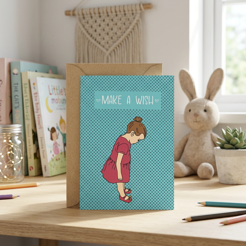 Make a Wish — Illustrated Birthday Card