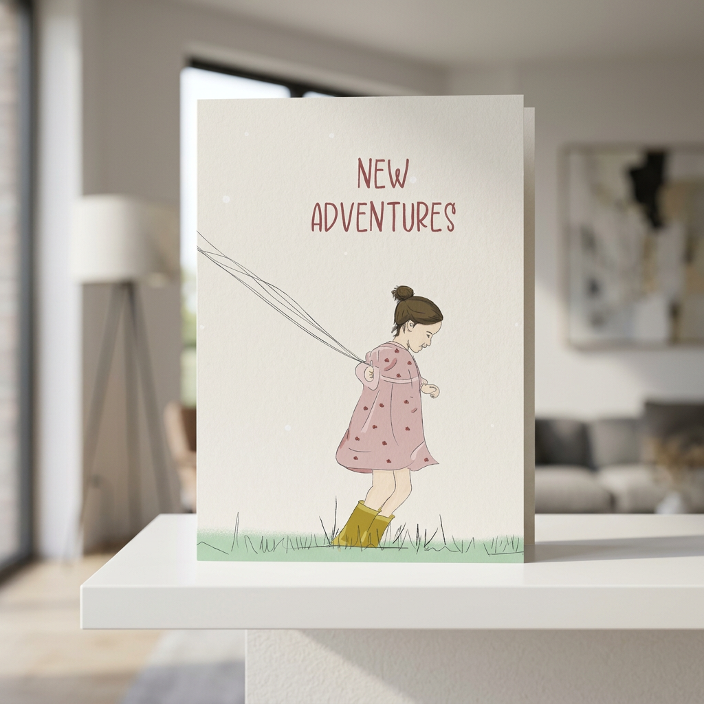 New Adventures — Illustrated Congratulations & Good Luck Card