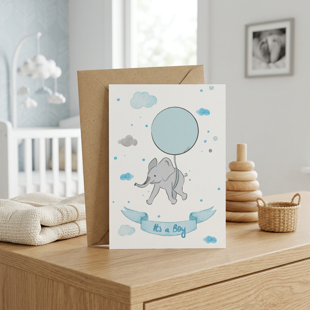 It’s a Boy — Illustrated New Baby Card
