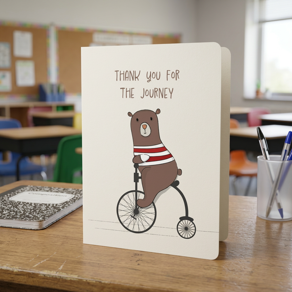 Thank You for the Journey — Illustrated Teacher Appreciation Card